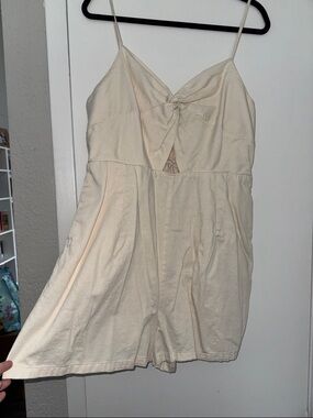 Cream Spaghetti Strap Romper
